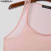 INCERUN Sommer Herren Ärmelloses Halbtransparentes Stretch Skinny Tank Tops Gym Unterwäsche