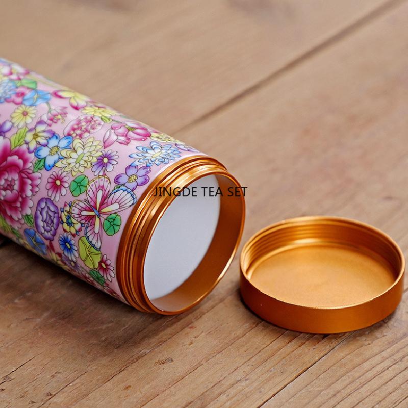 Enamel tea and sugar jar ceramic multifunctional home medicine coffee bean sealed jar kitchen storage bottle