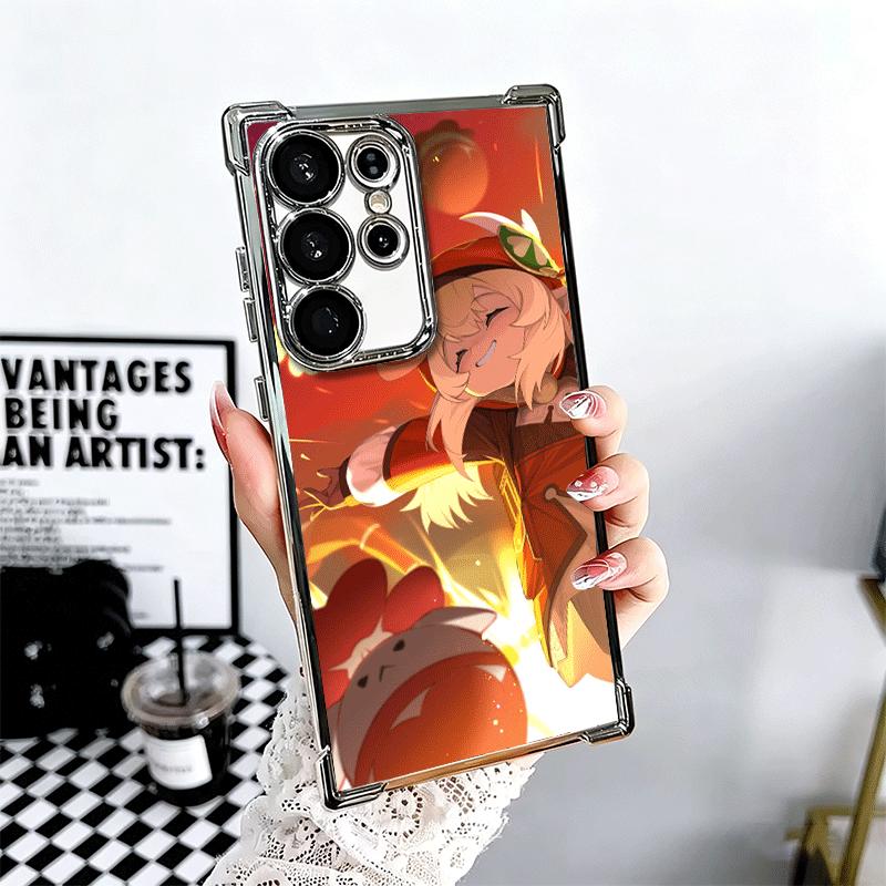 Genshin Impact Klee Plating Phone Case For Samsung Galaxy S24 S25 FE S26 Edge S23 Ultra S22 S21 Plus S20 Anti-Fall Airabag Cover