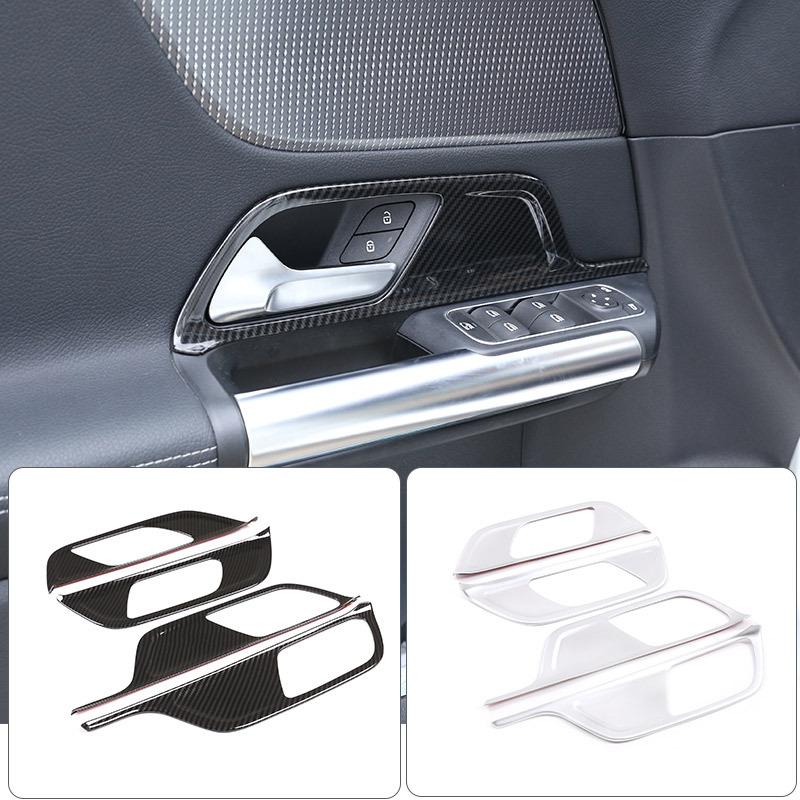 For Mercedes Benz B GLB Class W247 X247 B200 - ABS Carbon Fiber Car Inner Door Handle Cover Trim Car Accessories