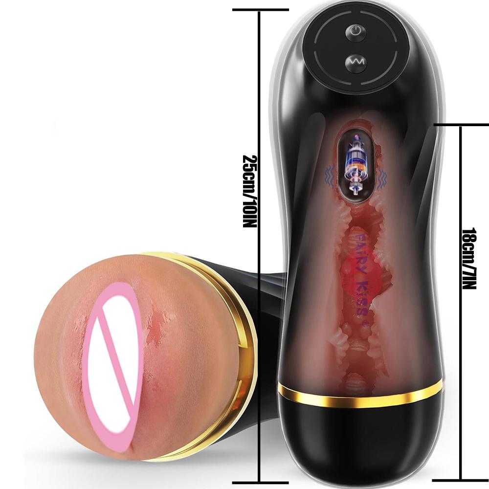 Male Heating Masturbator Cup with Suction Cup Blowjob Sex Machines Pocket Vagina Pussy Glans Trainner Sex Toy For Men