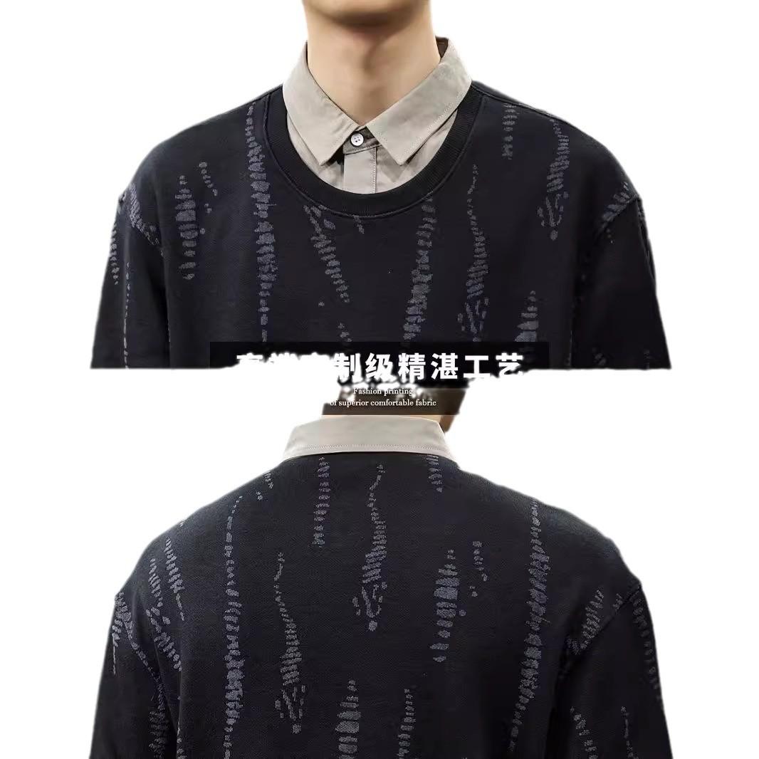 Осенняя имитация двухсекционного свитера с воротником-рубашкой — фото 6