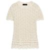 Zaprha 2025 Autumn New Women Versitile Fashion Mesh Hollow Knitted Round Neck Short Sleeve Top 6236104