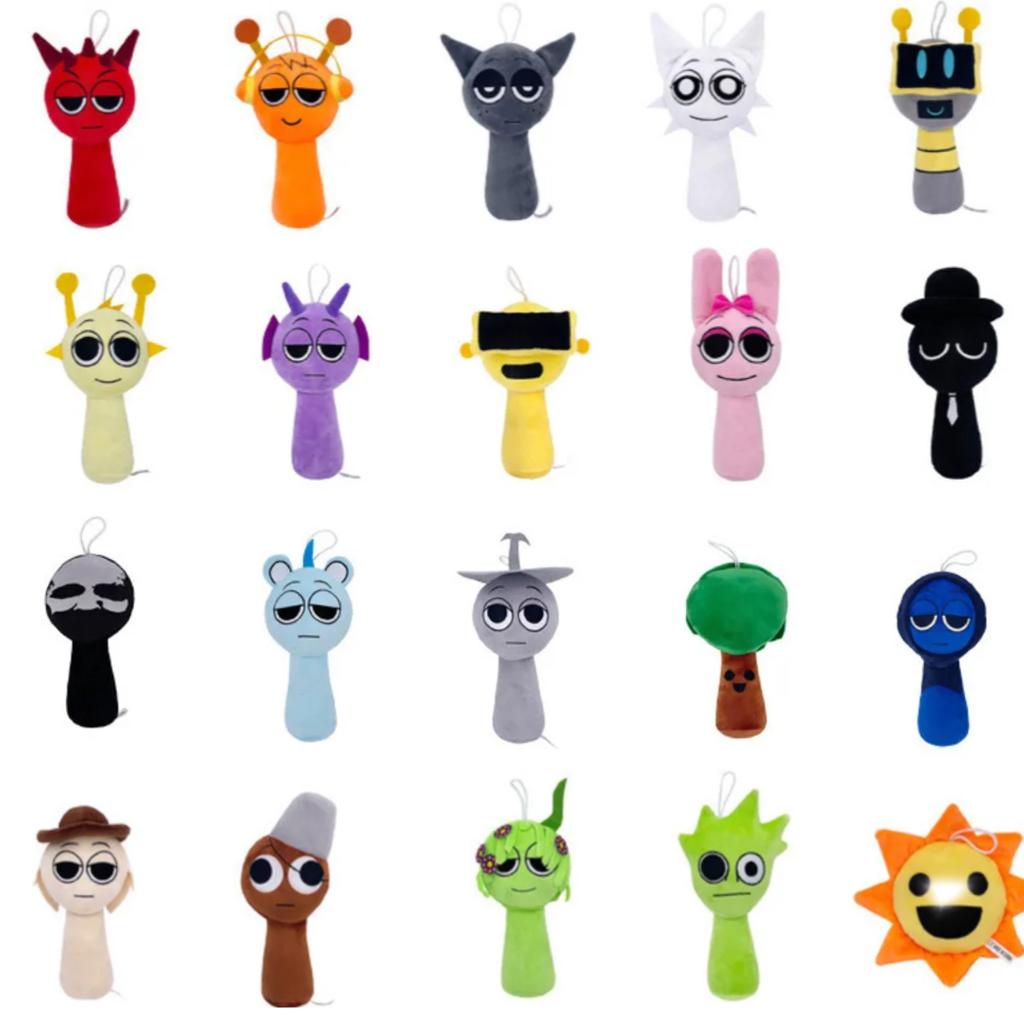 20 Kinds of Plush Toys Plush Dolls Sprunki Games Cartoon Pillows Children's Birthday Gifts Stuffed Dolls Christmas Gifts