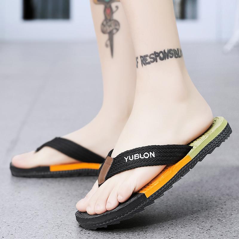 Summer Men's Fashionable Casual Breathable Slippers Sandals Beach Shoes Herringbone Slippers Home Slippers