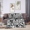 Warm Soft Blanket Picnic Bauhaus Elements Abstract Geometric Throw Blanket  Flannel Bedspread For Couch Chair Sofa Bed Sofa Bed