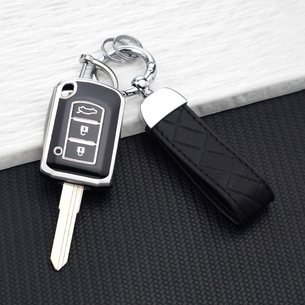 2/3 Buttons Premium Soft TPU Key Fob Protective Case for Mitsubishi Outlander Sport Lancer Mirage G4 Eclipse Cross Keychain Set
