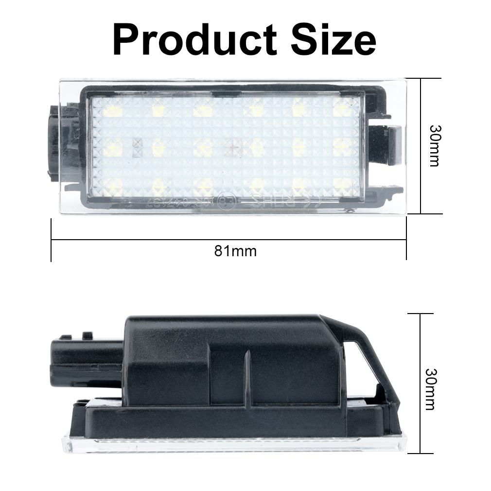 2 Stück Auto LED Kennzeichenleuchten Canbus Für Renault Clio Laguna Megane Twingo Master Vel Satis Espace Nummer Rücklichtlampe 6500K Weiß