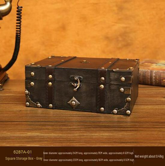 

Антикварна дерев яна скринька для зберігання ювелірних виробів у європейському стилі - Декоративна подарункова коробка