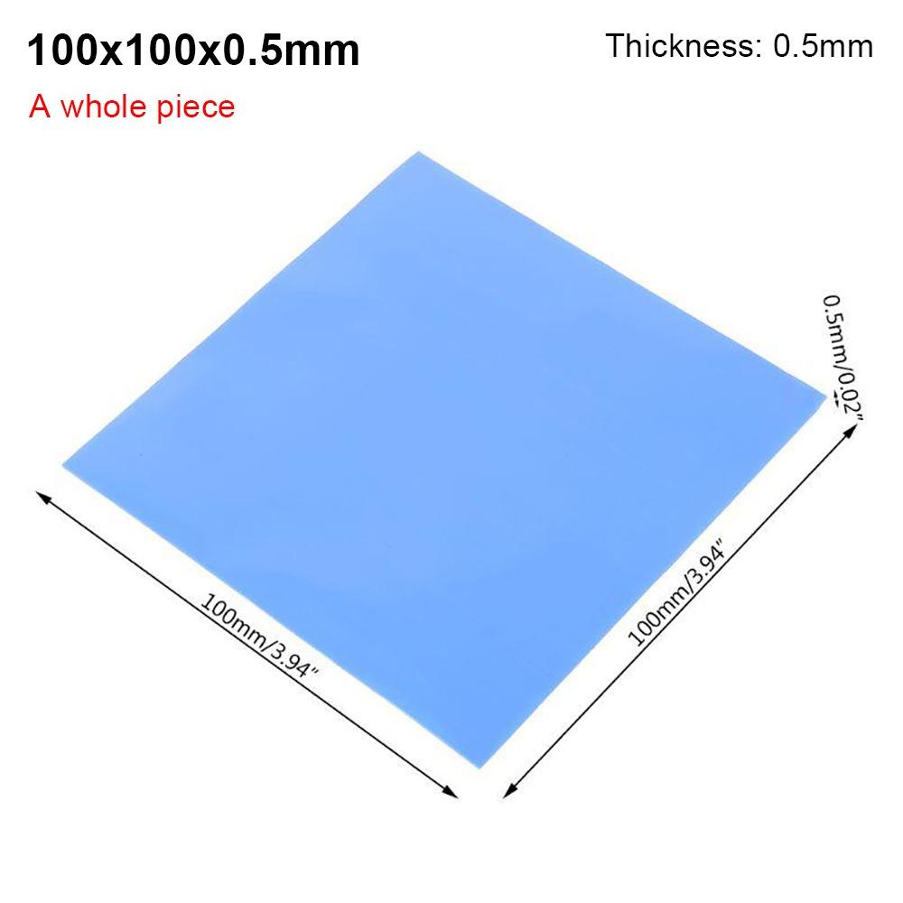 

1 шт. Новая силиконовая термопрокладка толщиной 0,5 мм, радиатор 100x100x0,5 мм, синяя термопрокладка, непроводящая охлаждающая прокладка для ноутбука, ЦП, ГП