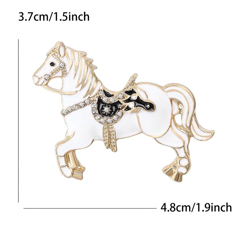 

4-Color Alloy Running Horse Brooch Pins Exquisite Zodiac Horse Badge Women Kid S Clothes Backpack Brooches Year Gift