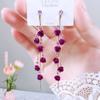 Women Versatile Rose Earrings Alloy Long Tassels Elegant Temperament Eardrop