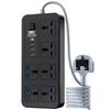 UK Standard Power Strip: Multi-Socket Panel with USB and Extension Cord