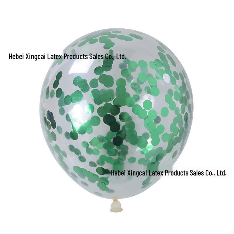 12" Transparent Sequin Balloon with Confetti - Colored Balloon for Christmas Party Decor