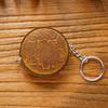 Handmade Crazy Horse Carving Top Layer Cowhide Mini Tape Measure Clothing Leather Pendant-Free Sample Badge Holder & Accessory