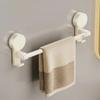 Towel Rack, NonSuction Bar, Bathroom Organizer Creamy White 30cm