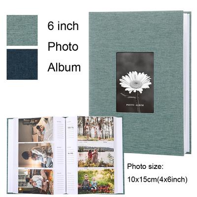 1Set Album Couverture Tissu Lin 6 pouces Type Intercalaire Album de Rangement Photo 200/300 pièces Écrivable Collection de Photos de Croissance d'Enfants