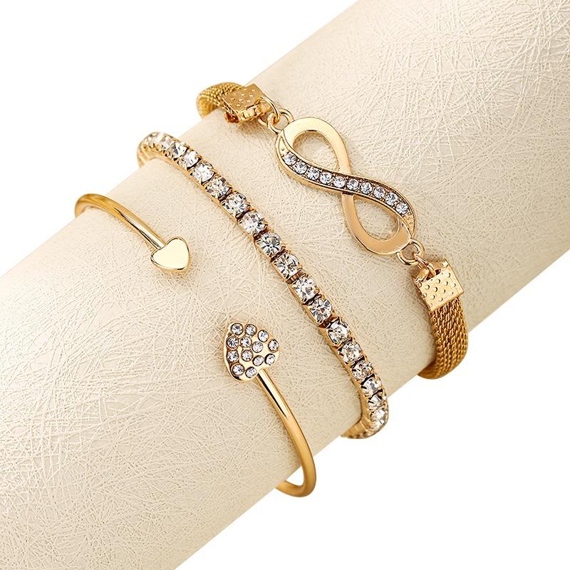 Hot Sale Fashion Creative Love Unlimited Symbol Styling Piece Set Bracelet Set Multi-piece Jewelry Women