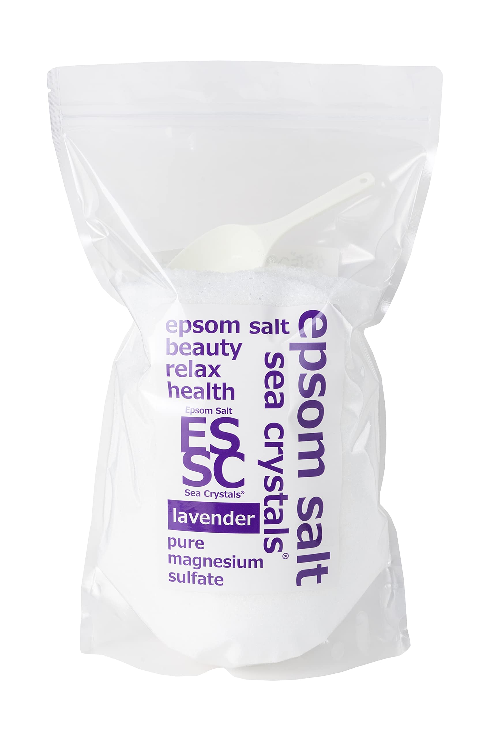 

Sea Crystals Epsom Lavender with Sea Crystals Measuring Spoon Salt, Scent, 2.2kg (Bath Cosmetics) белый