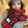 New Christmas red British plaid scarf women's winter imitation cashmere high-end warm couple scarf