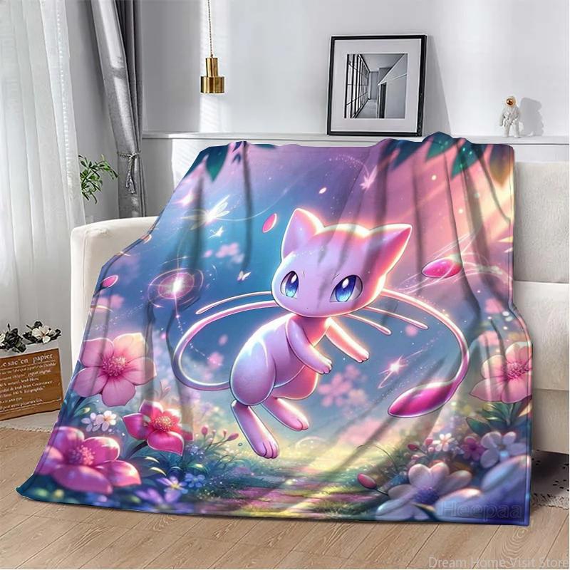 Japan Anime Pokemon Cartoon Eevee Soft Blankets,Warm Throw Blanket Comfortable Blanket for Picnic Beds Sofa Home Bedroom Kids