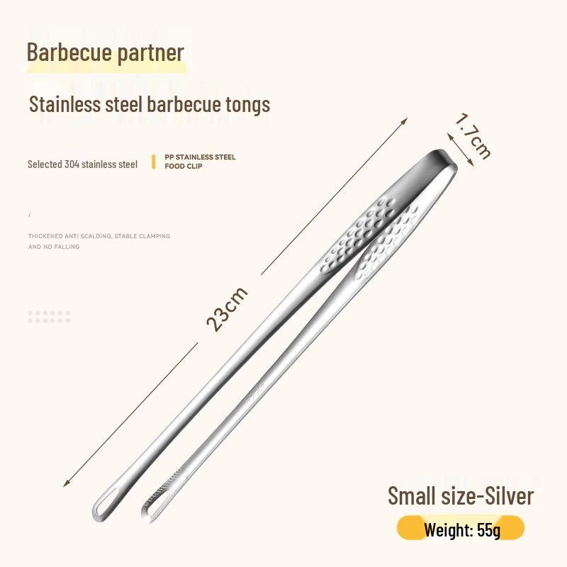 

Stainless Steel Korean BBQ Tongs for Steak and Cuisine Prep