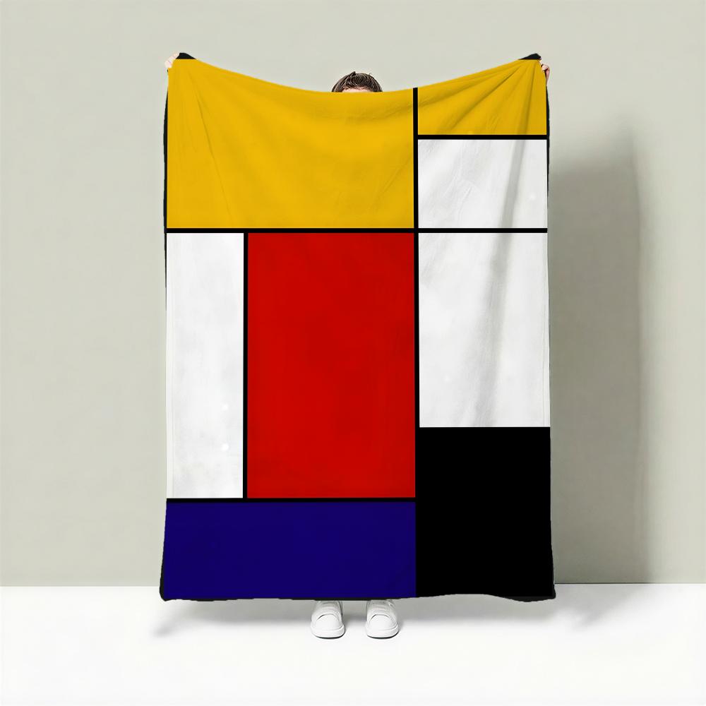 Artist P-Piet Mondrian Throw Lightweight 240g Flannel Blanket Soft Skin-friendly for Summer Cooling