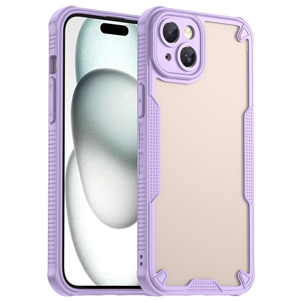 Armor Series For iPhone 15 Case PC+TPU Semi-Transparent Frosted Finish Protective Phone Cover