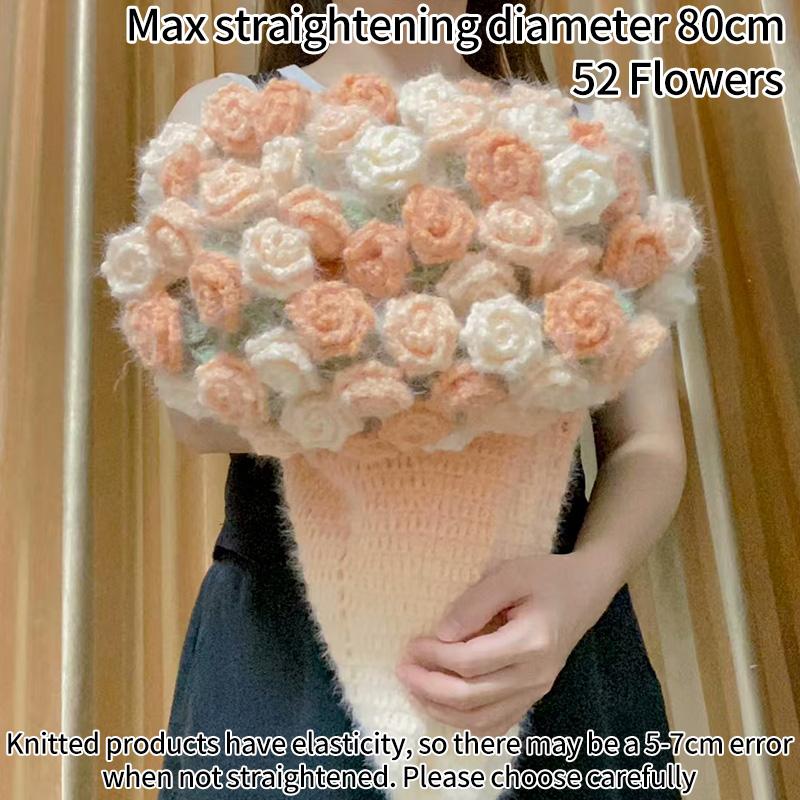 Hand Woven Blanket Crochet Rose Blanket Decorative Sofa Cover Valentine's Day Birthday Gifts for Women Tapestry Manta De Rosas