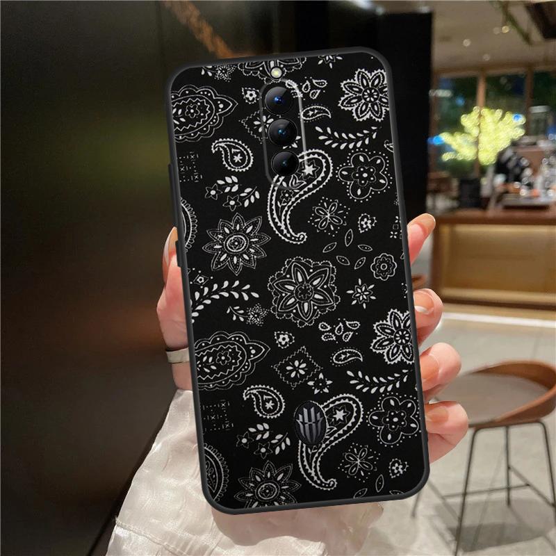 Black Bandana Paisley Case For ZTE Nubia Red Magic 10S 9S 8S 10 9 8 11 Pro Plus 6 7 6S 7S For RedMagic 10 Air Cover