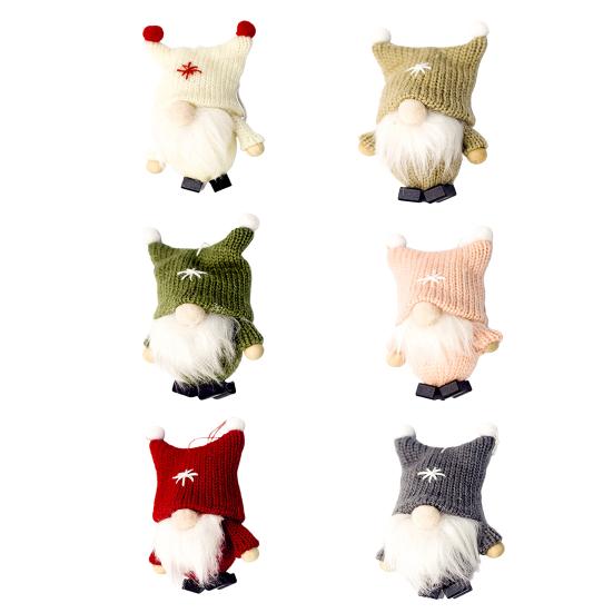 2Pcs Faceless Dolls Hanging Plush Ornament Knitted Cartoon Dolls Christmas Decorations Home Decor