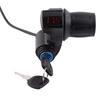 Electric Throttle Grip for Scooters, Voltage Indicator, Key Locker, Compatible with 12 - 84