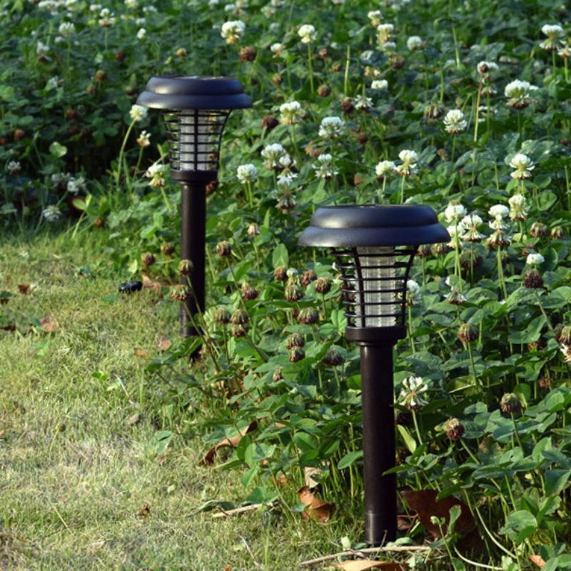 Solar Mosquito Killer With 2 Light Mode Outdoor Waterproof Led Light Bug Zapper Mosquito Repellent Lamp For Garden Lawn Camping