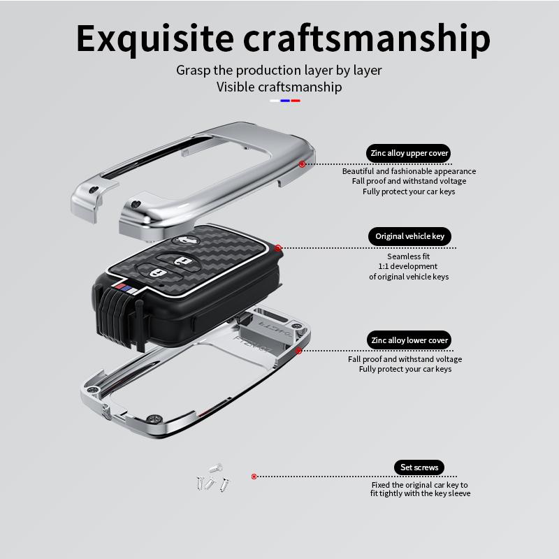 Zinc Alloy Car Key Case Cover For Toyota Camry Prius Land Cruiser Prado 150 Crown For Subaru Foreste XV Holder car accessories