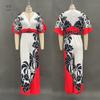 Womens V-Neck Printed Jumpsuit High-Waisted Wide-Leg Pants Casual Office Wear Lightweight Batwing Sleeve