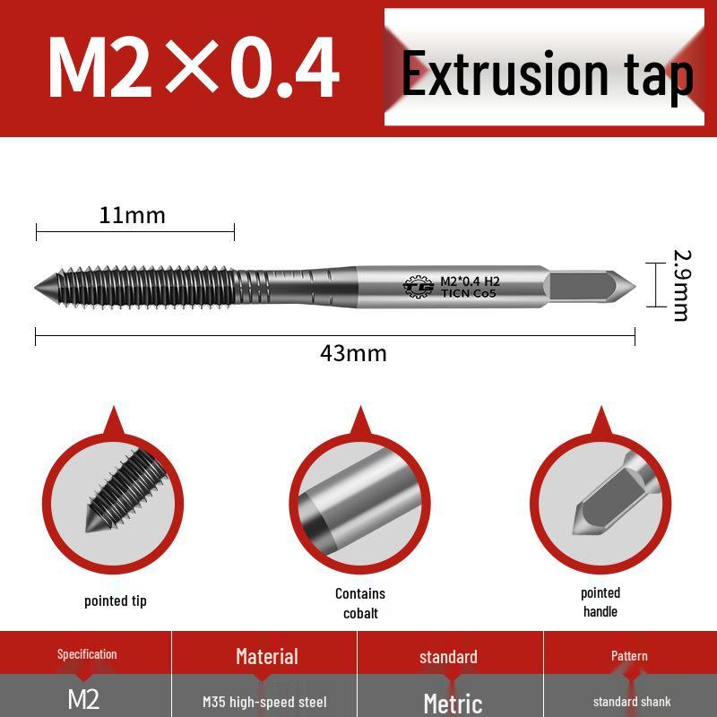 Tiangong M35 High-Speed Steel Extrusion Tap for Chipless Machining (M2-M12)