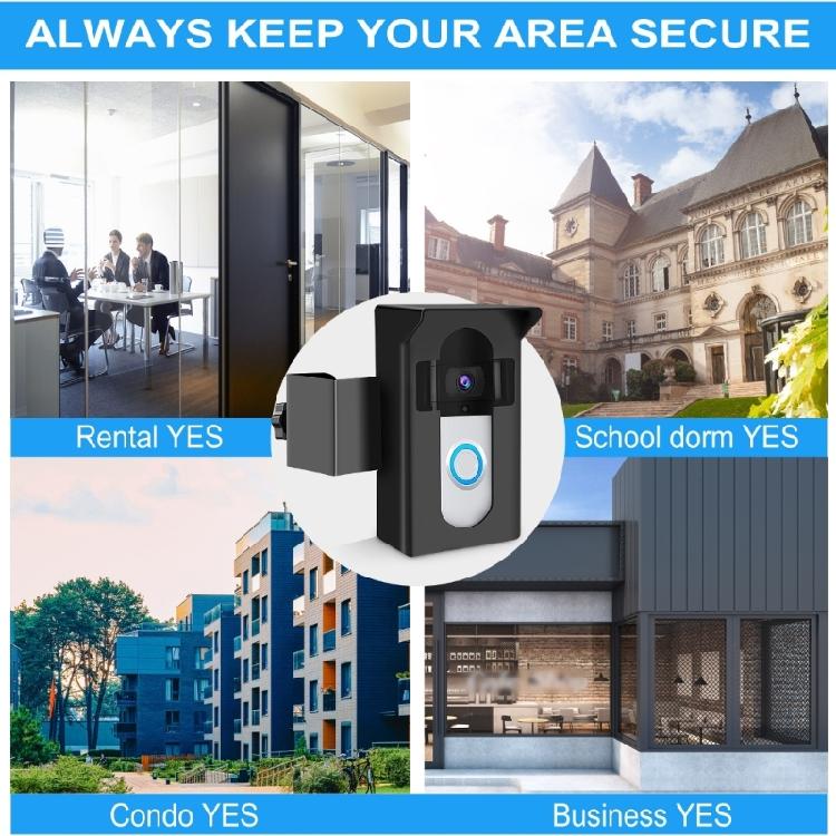 Protective Outdoor Video Doorbell Mount with Hood , No Drilling Required for Easy Setups for Video Doorbell 4/3/3 Plus/2