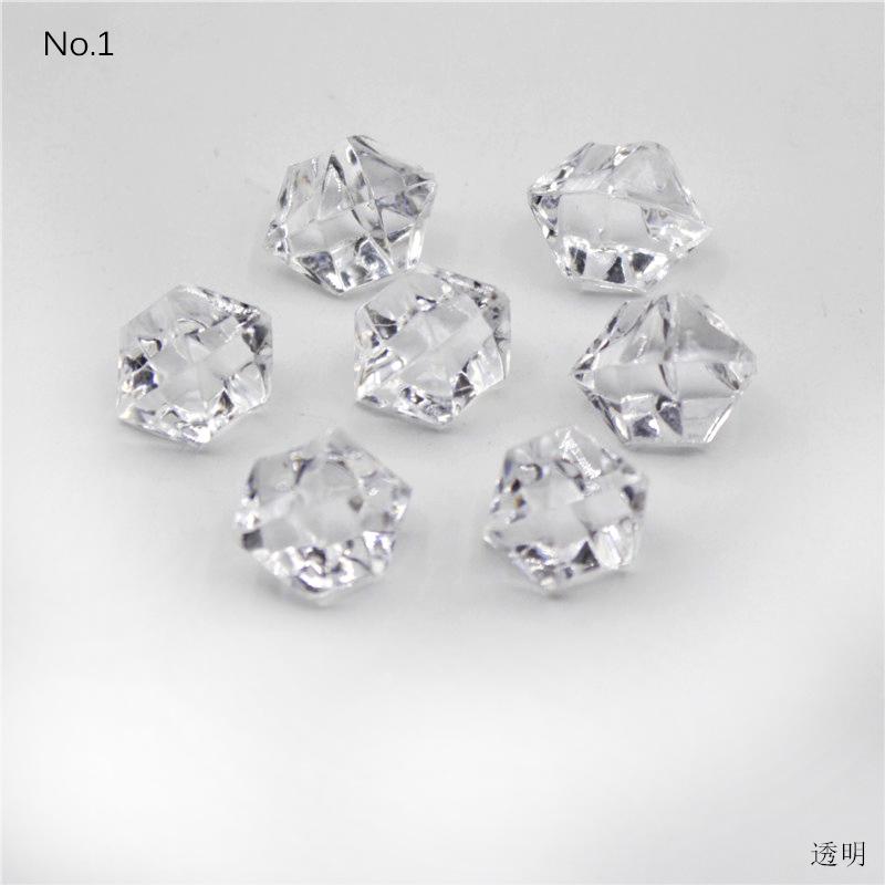 100Pcs 11*14mm Crushed Diamond Ice Crystal Clear Plastic Rocks Fake Diamonds Clear Acrylic Gems for Decor Photography Prop