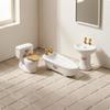 3 Pieces Dollhouse Toilet Sink Tub Set Glossy Finish Mini Washroom Accessories Detail Miniature