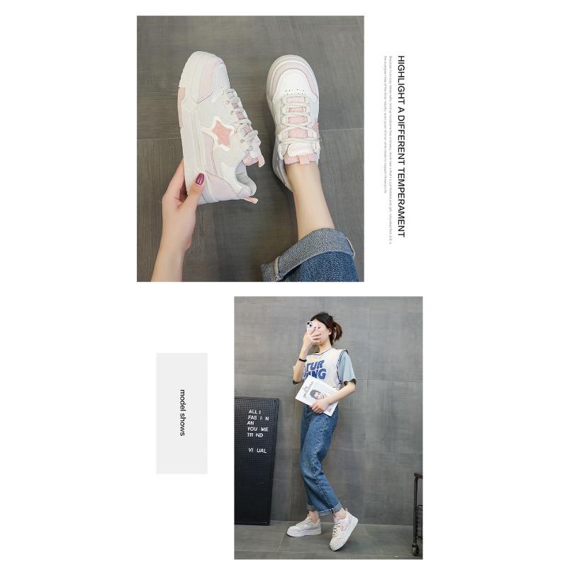 Women S Star Pattern Thick Sole Breathable Casual Sports Sneakers
