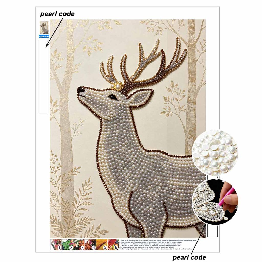 Deer 5D Pearl Painting Handmade DIY Home Office Desktop Decoration Painting ThreedimensionalExquisite Craftsmanship