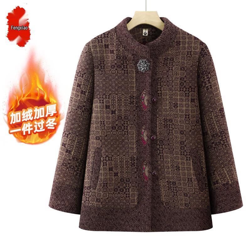 Women s Thickened Stand-Collar Wool Coat XL
