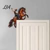 Animal Head Door Topper Western Horse Wooden Decor, 2D Printed Rustic Frame Home Ornaments Ornament, Top Shelf Decoration for Farmhouse Style Interior