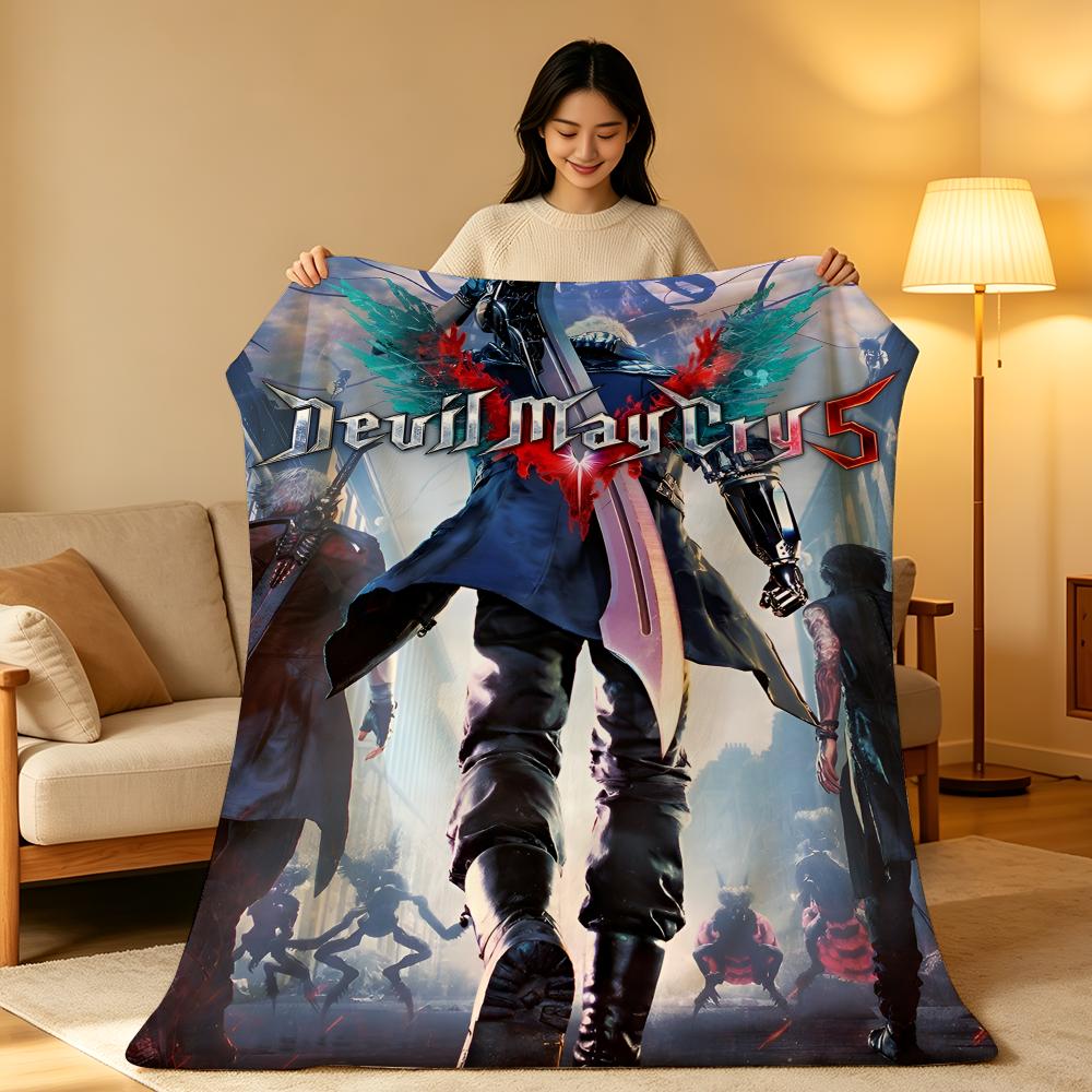 Game D-Devil M-May C-Cry Throw High-Density Short Plush Blanket Soft Skin-Friendly for Sofa Nap Air-Conditioned Room