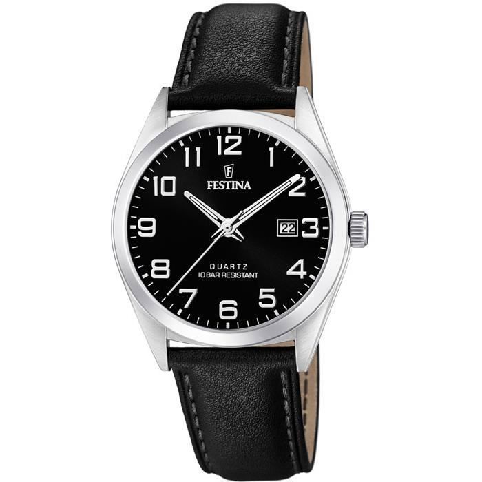 Montre - Festina - 20446 - Cuir noir - Étanchéité 10 bars - Analogique