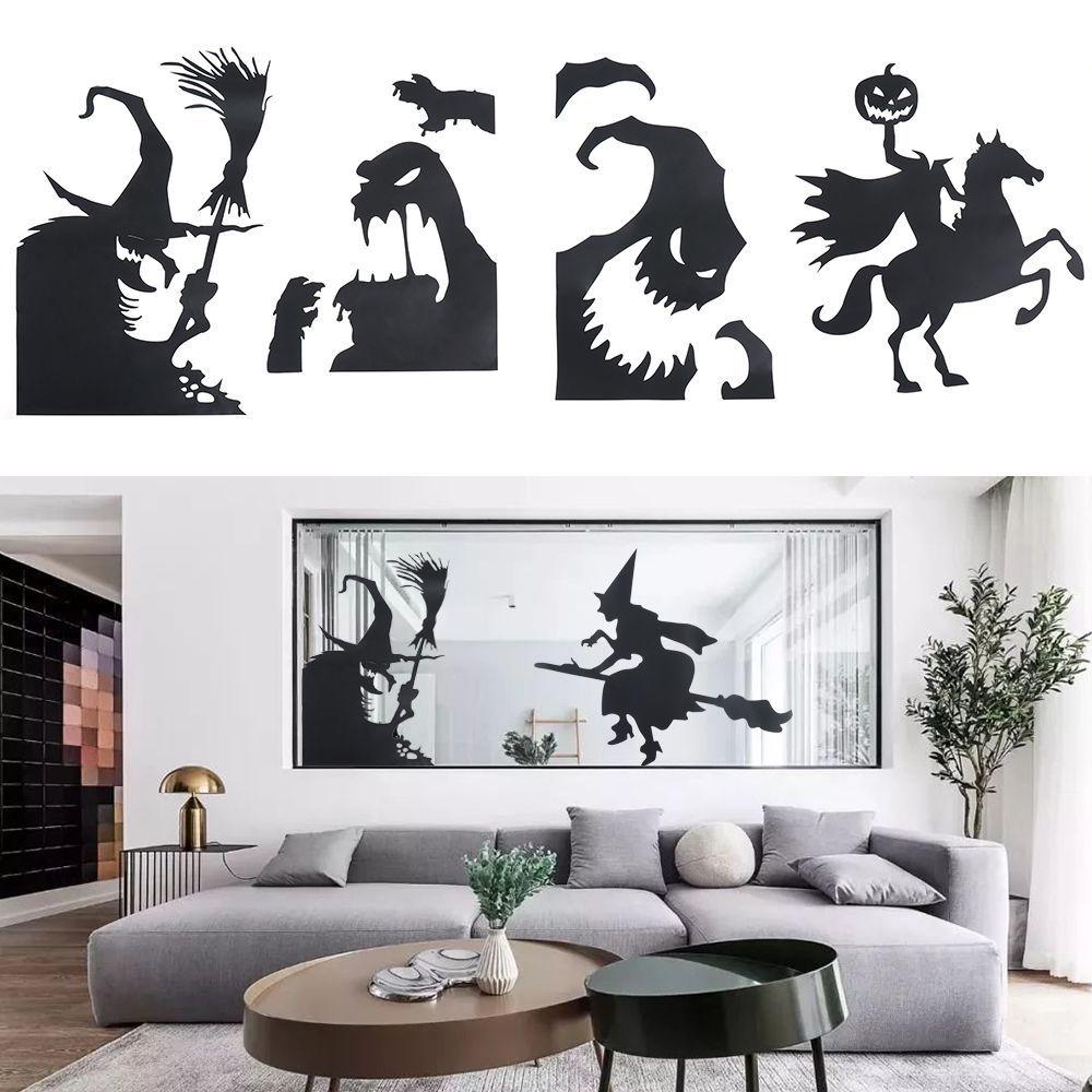 

DIY Фестиваль Украшение Дома Наклейка На Окно Хэллоуин Наклейки На Стены Росписи Летучая Мышь Ведьма