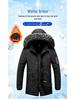 Herren Winter Slim Fit Kapuzenjacke - Mittellang, Dick und Modisch