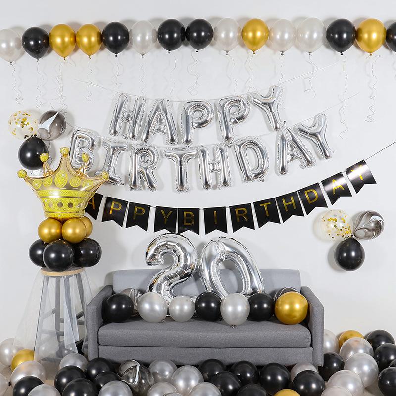 

Взрослый набор декоративных воздушных шаров на день рождения B, золотой вечерние шар для вечеринки, сюрприз для парня, день рождения, первый год, воздушный шар, оптовая продажа