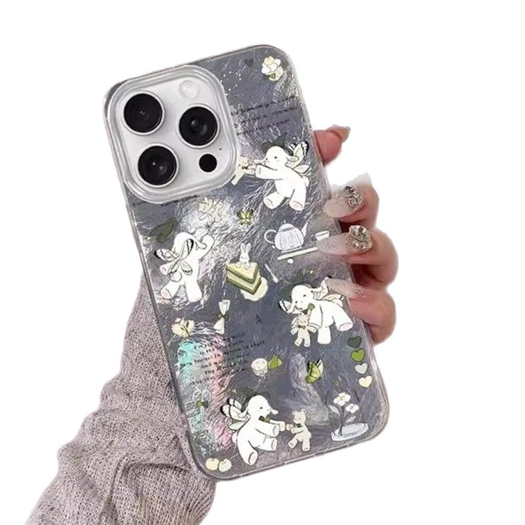 Swirl Imd Mobile Phone Case Transparent High-end Feather Yarn Mobile Phone Case for Apple for IPhone16pro Mobile Phone Case for Women