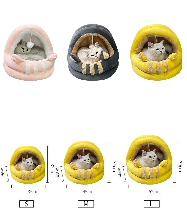 Katzenbett Haus Zwinger Nest Runde Haustiere Schlafhöhle Kätzchenbetten Haustierkorb Gemütliche Kätzchenliege Kissen Katzenhaus Zelt Hundehütte